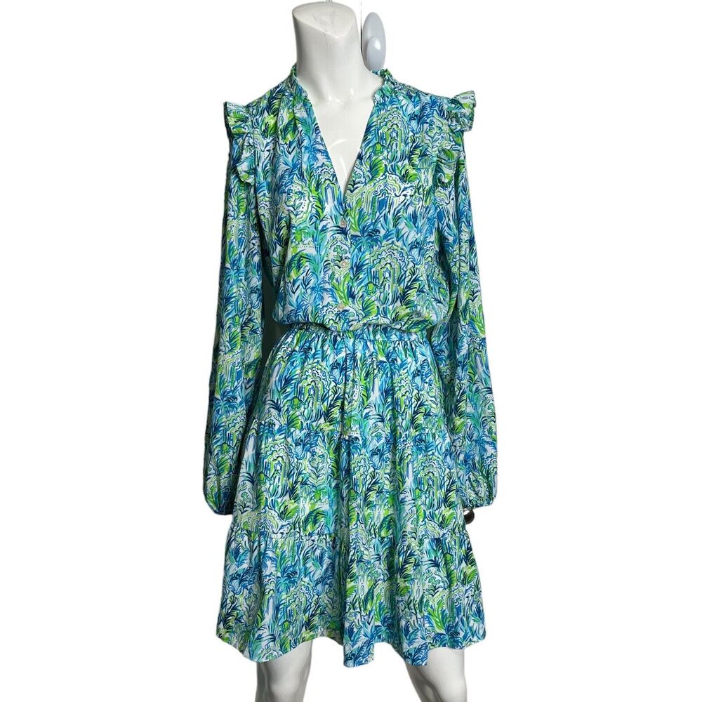 Lilly Pulitzer Women's Kelsie Stretch Dress Resort White Off to Play Size Medium